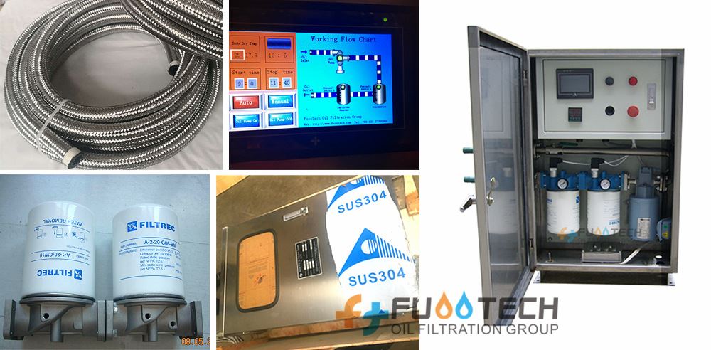 PLC with touch screen controlled OLTC transformer oil purifier